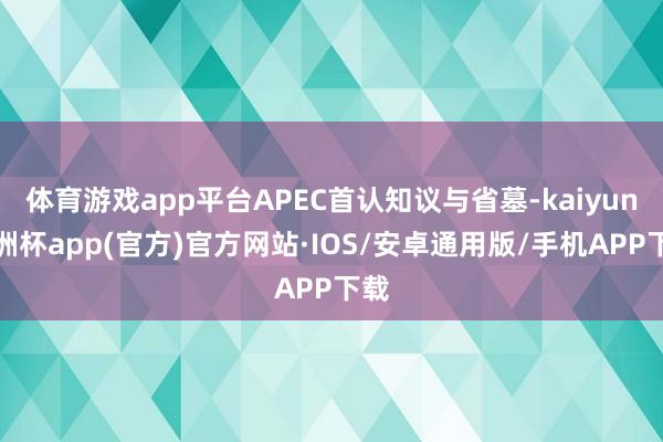 体育游戏app平台APEC首认知议与省墓-kaiyun欧洲杯app(官方)官方网站·IOS/安卓通用版/手机APP下载