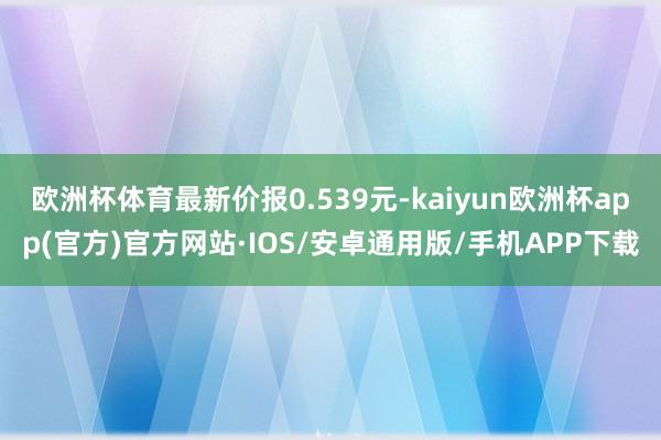 欧洲杯体育最新价报0.539元-kaiyun欧洲杯app(官方)官方网站·IOS/安卓通用版/手机APP下载